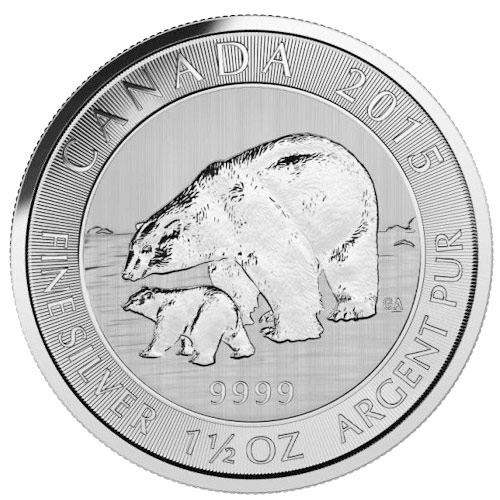 1.5 oz. Canadian Polar Bear & Cub Silver Coin